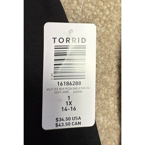 Torrid Pizza Skeleton Lounge Long Sleeve Shirt Plus Size 1X - Picture 2 of 6